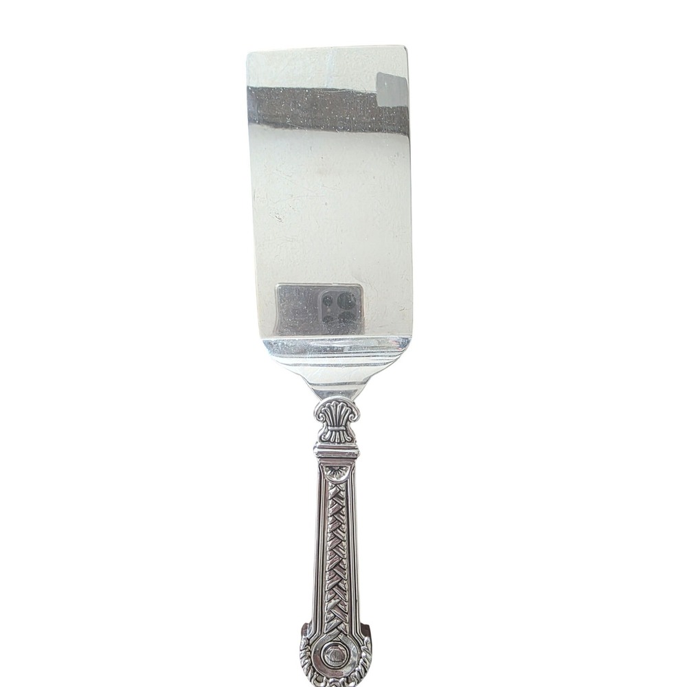 Vintage Silver Plated Cake Pie Server Ornate Braided Handle Dessert Spatula